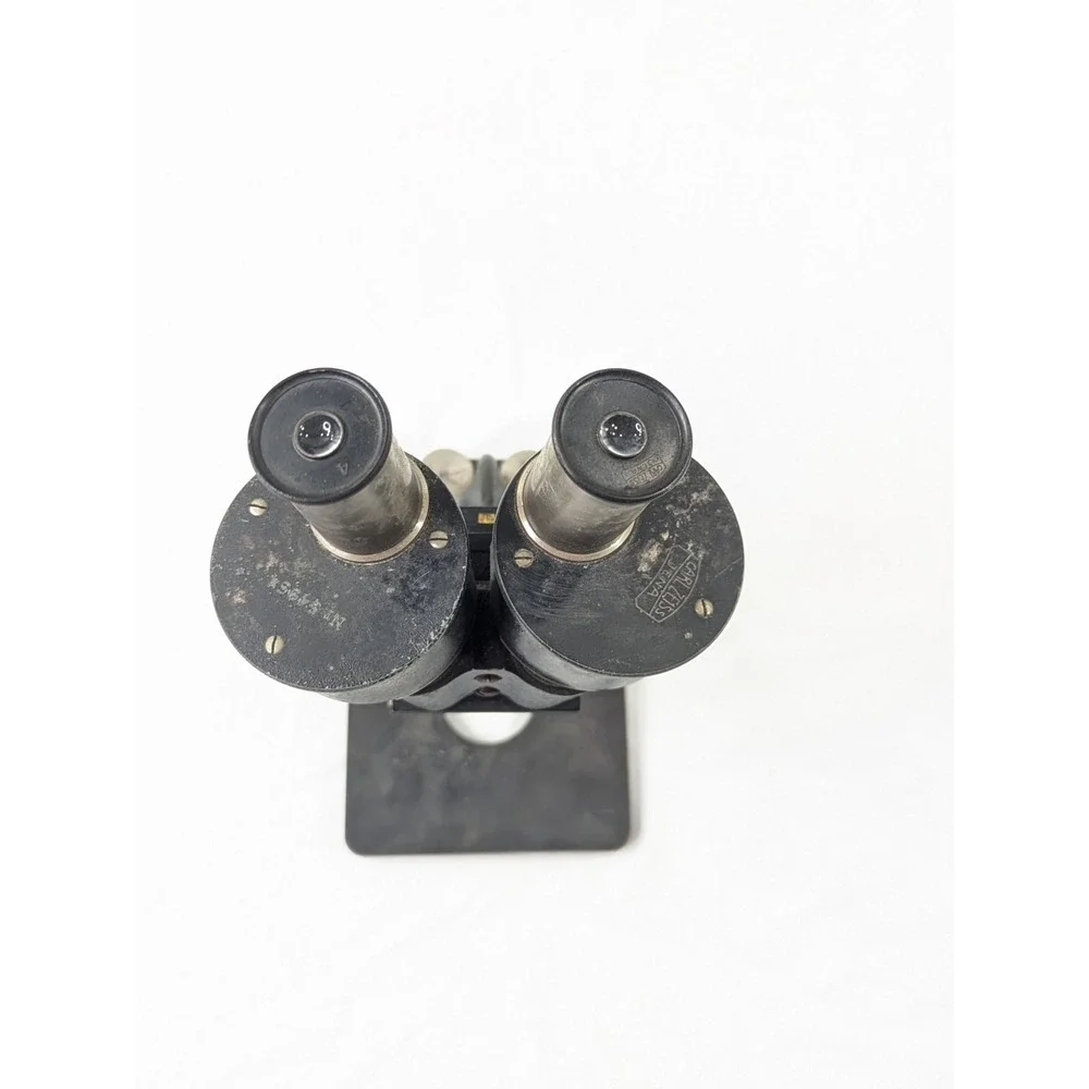 antique Carl‎ Zeiss Jena Iron Heavy Mechanical binocular lab microscope